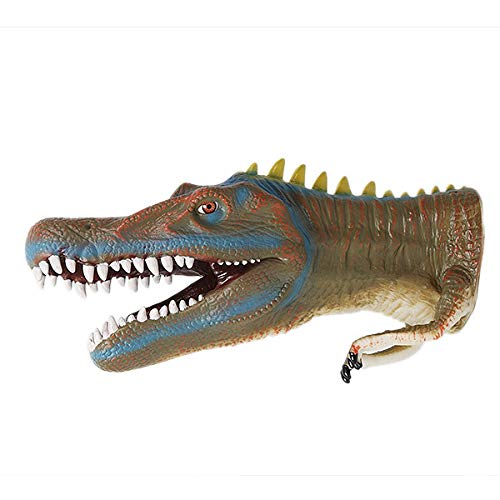 Image of Dinosaur Hand Puppet Toys,Soft Rubber Realistic Raptor Dinosaur Head Baryonyx