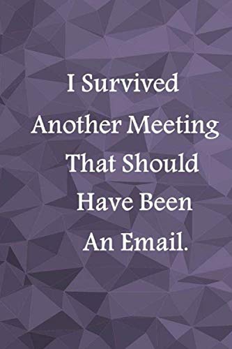 I Survived Another Meeting that Should Have Been an Email:: Funny Notebook, Ruled Unique Diary, Sarcastic Humor Journal, Gag Gift ...secret santa, ... gift (size 6 x 9 inch Notebook, 120 Pages).