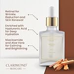 CLARIMOND Retinol Serum for Face – 1% Resurfacing Retinol and Hyaluronic Acid Serum with Niacinamide & Aloe Vera for Anti-Aging, Brightening, Wrinkle Reduction & Dark Spot Treatment - Image 3