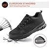 LUPWEE Safety Trainers Slip Resistant Steel Toe Cap Trainers for Men Women, Puncture Proof Safety Shoes Breathable Comfortable Industrial Work Shoes,Black 8 #1