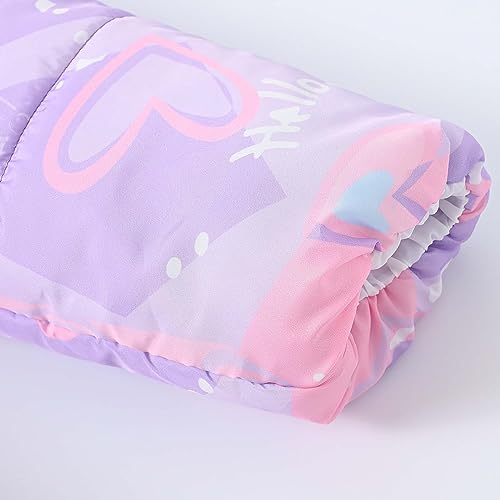 Girl Winter Dress Coats Hooded Fleece Jacket Warm Outwear with Printing 𝗪aterproof Heavy Parka Hooded (C, 6-7 Years)3