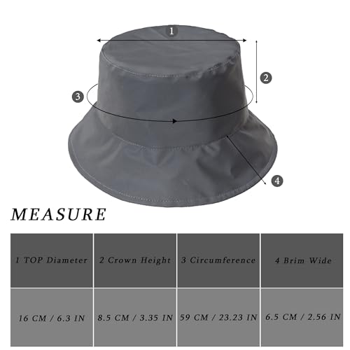Image of Unisex Metallic Bucket Hat Waterproof Holographic Bucket Hat Fishing Hat Trendy Hip Pop Sun Cap