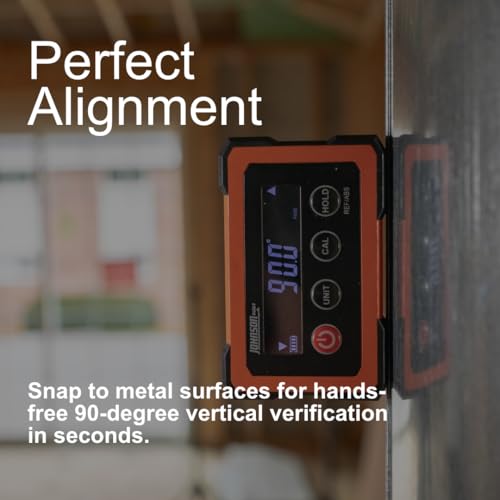 Image of Johnson Level & Tool Dual-Screen Magnetic Digital Angle Gauge & Level - Rechargeable Digital Angle Finder with ±0.1 Accuracy, Auto-Rotating Displays & Rare-Earth Magnets for Table Saw Setup