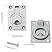 Luckycivia 2 Pack Stainless Steel Square Flush Pull Ring Handles 304, Hidden Recessed Furniture Handle, Recessed Boat Hatch Latch Cabinet Flush Mount Lifting Ring Pull Handle (2.44 x 1.73 Inch)