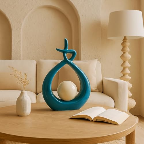 Image of Xtore Beautiful Ceramic Spiral Design Statue for Home Decoration (Pack of 1, Sky)