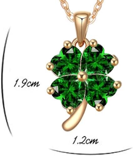 Crystalline Azuria Women 18K Gold Plated Zirconia Crystals Lucky Four Leaf Clover Pendant Necklace 18 inches for Women - Image 3