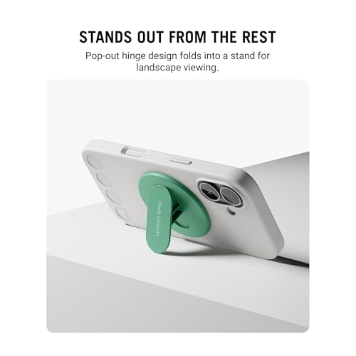 Image of DailyObjects Case Holder Phone Grip Compatible with iPhone & MagSafe Phones /Cases - Anti-Drop Grip, One-Handed Use, Phone Stand - Green