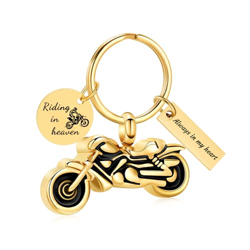 zeqingjw Motorcycle Cremation Jewelry Memorial Urn Keychain for Ashes Holder Funeral Keepsake Jewelry for Loved Ones