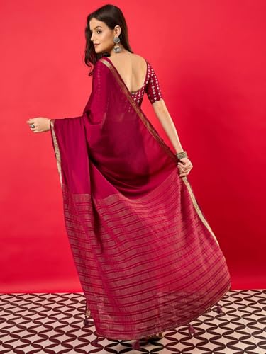 Image of AKHILAM Women's Kanjivaram Woven Soft Silk Saree With Blouse Piece