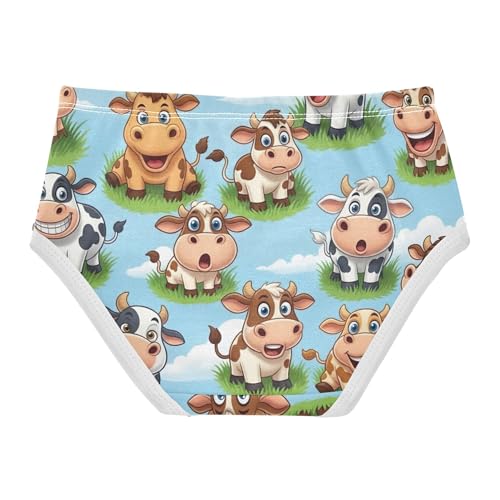 Cartoon Cows Grass Blue Sky Toddler Girls Underwear 2t Cotton Cute Panties Girl Artistic Briefs Underpants2