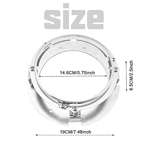 Sunpie 5.75 Inch Round Headlight Ring Mounting Bracket Compatible With H_Arley Motorcycle Headlights Led Headlight Chrome Mount #TOP3