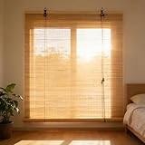 🎐【Protection de l'intimité】: L'abat-jour en bambou filtre efficacement la lumière, crée une lumière naturelle confortable sans assombrir la pièce. Idéal pour lire, dormir ou travailler. Offre une protection de l'intimité tout au long de l'année.