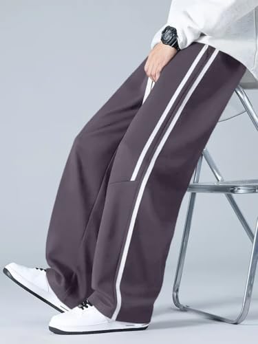 Image of GRECIILOOKS Korean Style Track Pants for Men - Loose Fit Lycra Cargo Joggers | Trendy Gym & Streetwear Bottoms with Utility Pockets (Available in Plus Size)
