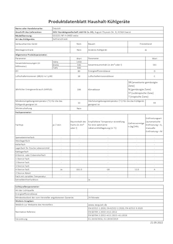 Exquisit Gefrierschrank | 161 l Nutzinhalt, Energieeffizienzklasse D, 39 dB(A) | NoFrost-Gefrieren, Schnellgefrieren, elektronische Temperaturregelung, Türalarm, hohe Bauform | GS5231-NF-H-040D weiss