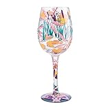 Enesco Designs by Lolita Dragonfly Magic Artisan Hand-Painted Wine Glass, 1 Count (Pack of 1), Multicolor