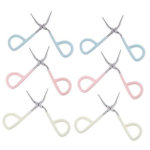 Housoutil Small Flat Tweezers Scissor Shaped Trim Eyebrow Tweezers for Professional Use