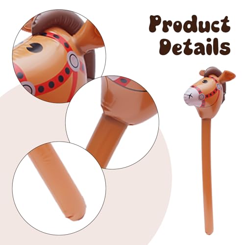 BinXiaoQin 2 Stück Aufblasbares Pferd,Pferdekopf Horse Aufblasbares,Steckenpferd Aufblasbar Kinder,Steckenpferd Basteln Ballon,Hobby Horsing Aufblasbares Horse Bastelset Braun