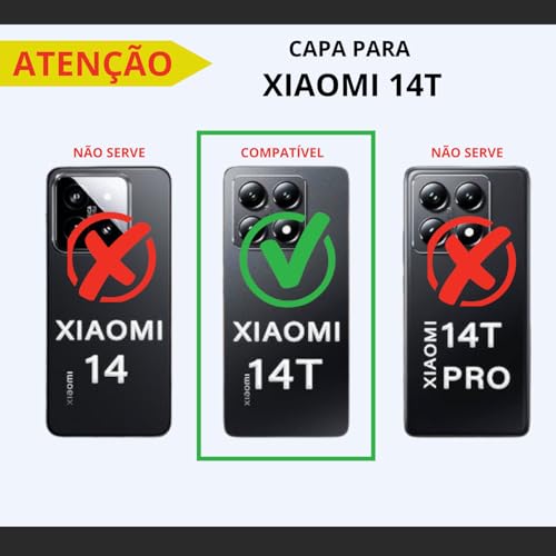 Capa case anti impacto para Xiaomi 14T 5G (NÃO SERVE Na versão PRÓ), Capa protetora Premium antichoq
