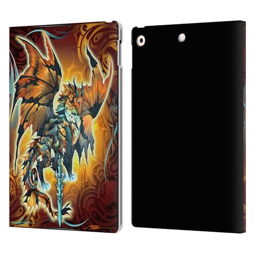Étui iPad 10.2 Dragon et Épée avec support visionnage et fentes pour cartes