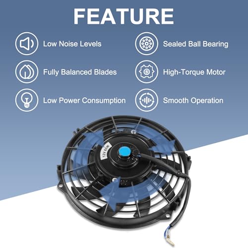 JDMSPEED New Universal Slim Fan Push/Pull Electric Radiator Cooling Engine Kit 12V 80W 9 Inch