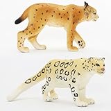 Gemini&Genius Lynx Snow Leopard Toys Set for Kids, Forest Animals Toy Figures, Woodland Animals, Wildlife Figurines, Cake Toppers, Display, Education, Play Toys for Kids Toddlers