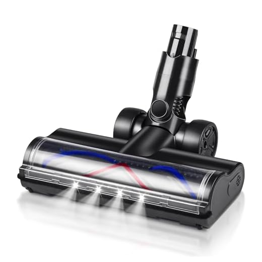Ersatzkopf für Dyson V6 DC58 DC59 DC61 DC62 DC72 DC74 Akku-Staubsauger, V-förmige Turbo-Borsten-Rollbürste mit LED-Scheinwerfer, geeignet für Hartholzböden und Teppiche