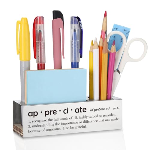 MOEOTOS Inspirational Thank You Gifts for Friend Coworker Teacher Mentor Boss, Appreciate Positive Funny Gift Pencil Holder, Christmas Birthday Leaving Promotion Motivational Quote Office Decor MBT64