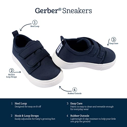 Gerber 2317911DA Unisex Baby Sneakers Crib Shoes Newborn Infant Toddler Neutral Boy Girl Navy 0-3 Months thumb #3