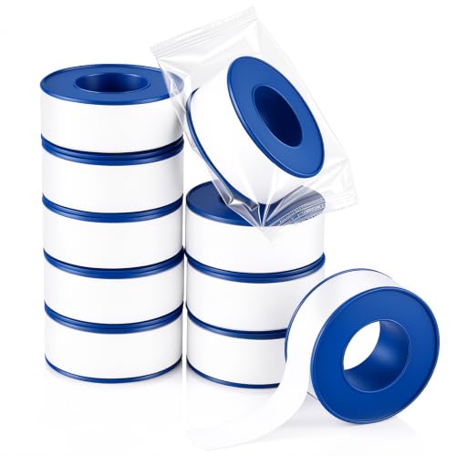 Image of 10 Pcs 3 /4 inch x 520 inch PTFE Thread Seal Tape 5.9 Mil Individual Pack | High Density Plumber Tape for Pipe Fittings, Threaded Connection, Water Line, Bathroom Repair, Waterproof Pipe Thread Sealant