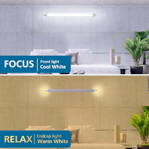 Image of Philips Gleam Glow 30W LED Batten Light WW + CDL | 2-in-1 Switchable Warm White & Cool Day Light | High Brightness Energy Efficient LED Tube | Slim Design for Home & Office | Pack of 4