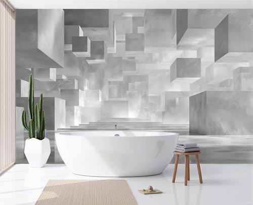Papier peint polygones moderne pour cacher mur terne de chambre - 5