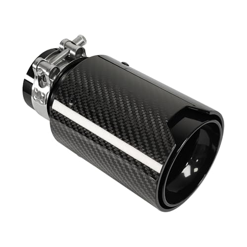 Bielpord 2.5-Inch Inlet 3.66-Inch Outlet 6.85-Inch Length Car Exhaust Tips Stainless Steel Tailpipe Exhaust Pipe Tail Throat Tail Pipe Glosst Black