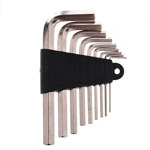 COSMOS L Shape Hexagon Hex Key Wrench Set Screwdriver Tool Kit, 9 Sizes