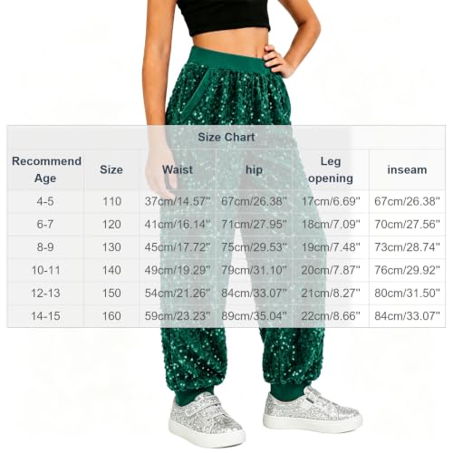 Girls Sequin Joggers Pants Fall Sweatpants Holiday Party Glitter Trousers - image 6