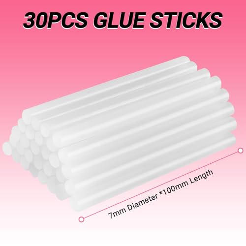 Miniatura 6 de Dekopro 20w Pistola Silicona Caliente, Juego De Pistola De Silicona, Pistola Pegamento Caliente Con 30 Pcs Barras De Pegamento,7mm 100mm Barras,Para Diy, Arte, Hogar, Rosa