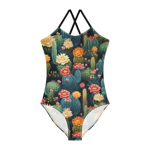 Cactus Flowers Floral Girls One Piece Swimsuit Beach Swimwear 20850225