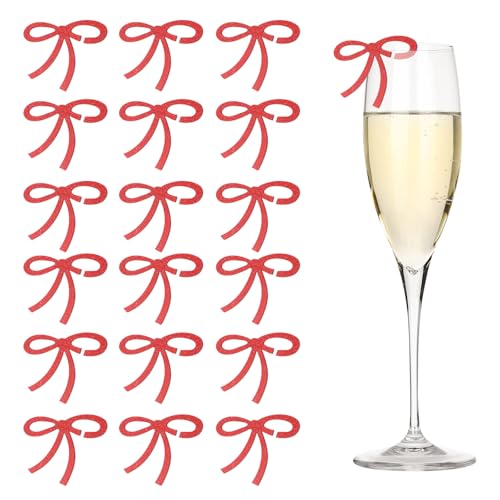 Nœuds de verre acrylique PATIKIL rouge pour ne plus jamais perdre son verre en fête et mariage
