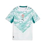 PUMA Unisex-Child FA Portugal Away Jersey Replica, White-Green Lagoon SS26,