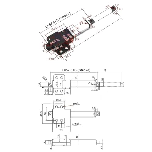 Elektrischer Mikro-Linearantrieb, 12 V, 200 Mm, 150 N Schub, 4 Mm/s Geschwindigkeit, Hub, Automatischer Hubbewegungs-Linearantriebsmotor, für Landwirtschaftliche Maschinen