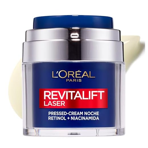 L'Oreal Paris Dermo Expertise Revitalift Laser Pressed Crema de Noche Con Retinol Y Niacinamida, 50 ml (Paquete de 1)
