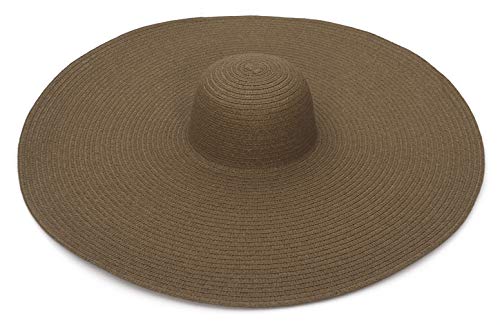 Chapeau paille femme outdoor pliable : capeline large bord été 57cm