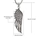 Made by Nami Wikinger Halskette mit Flügel Anhänger - Silber Herren-Kette Edel-Stahl 60 cm- Edelstahl Silberkette Handgemacht - Keltischer Herren-Schmuck -Skandinavisch Nordic (Silber Wikinger Flügel)