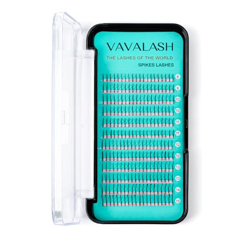 VAVALASH Premade Fan Spikes Lash Extensions Mixed Tray 8-15mm D Curl 0.07mm Matte Black Eyelash Extension Supplies Spikes Fans（D-0.07,8-15mm）