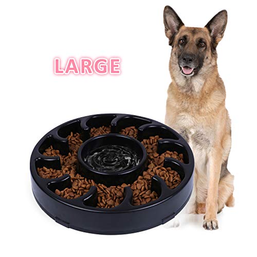 JASGOOD Slow Dog Bowl for Large Dogs,Fun Feeder Dog Bowl,Anti-Gulping Dog Slow Feeder