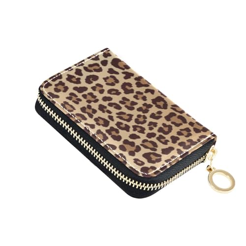NCRJCZQL Portefeuille accordéon en cuir avec fermeture éclair RFID pour femmes et filles, imprimé léopard, Impression artistique