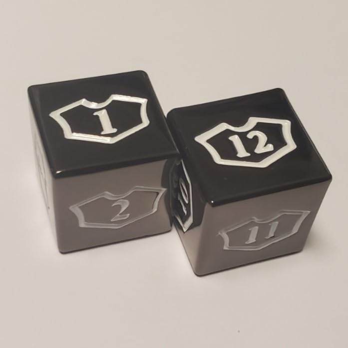 Metal Planeswalker Loyalty Dice 1-6 & 7-12 Compatible with Magic: The Gathering