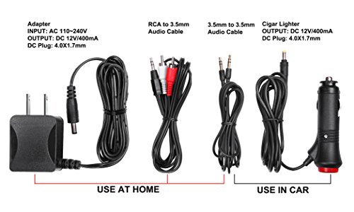 SIMOLIO 2-Channel IR Audio Transmitter - Wireless Infrared Sensor for DVD, TV & PC, Universal Car Wireless Headphone Transmitter with AUX Jack, Cigar Lighter & AC Adapter Included SM-261A - Thumbnail 7