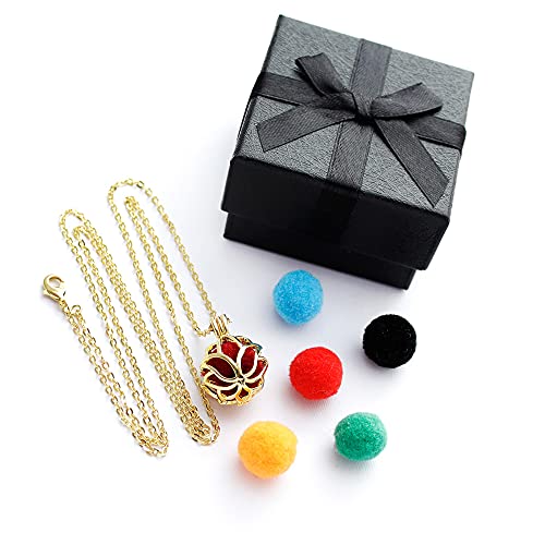 Colar Difusor para Aromaterapia Flor de Lis Dourado