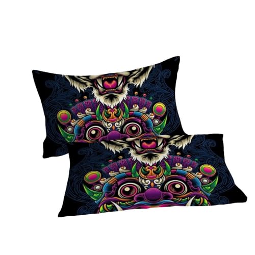 Housse de couette King animaux mignon imprimé 3D microfibre avec fermeture éclair garçon