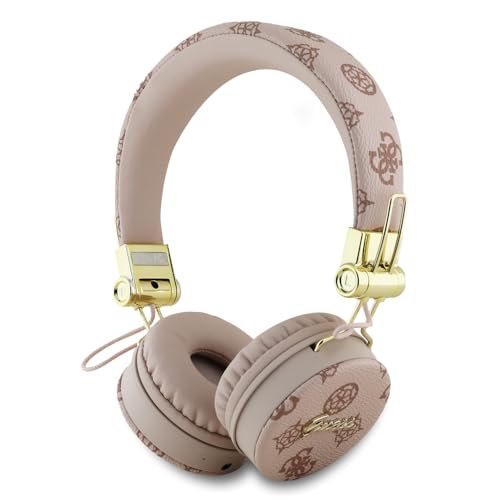 Casque Guess Bluetooth ENC Peony Script marron rond avec réduction de bruit